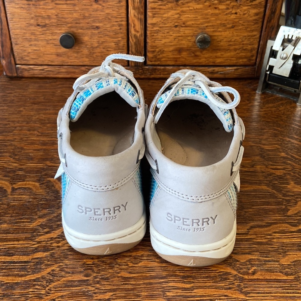 Sperry Topsiders -blue & beige - size 7m - Picture 4 of 5